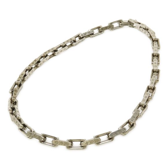 Louis Vuitton Collier Chain Monogram Necklace Metal Silver M64196 - Picture 1 of 5
